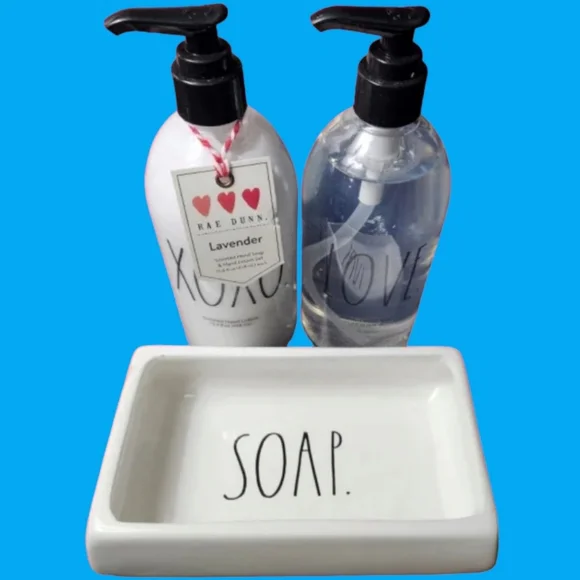 NWT Rae Dunn Lavender Hand Soap And Lotion Set - Picture 2 of 3